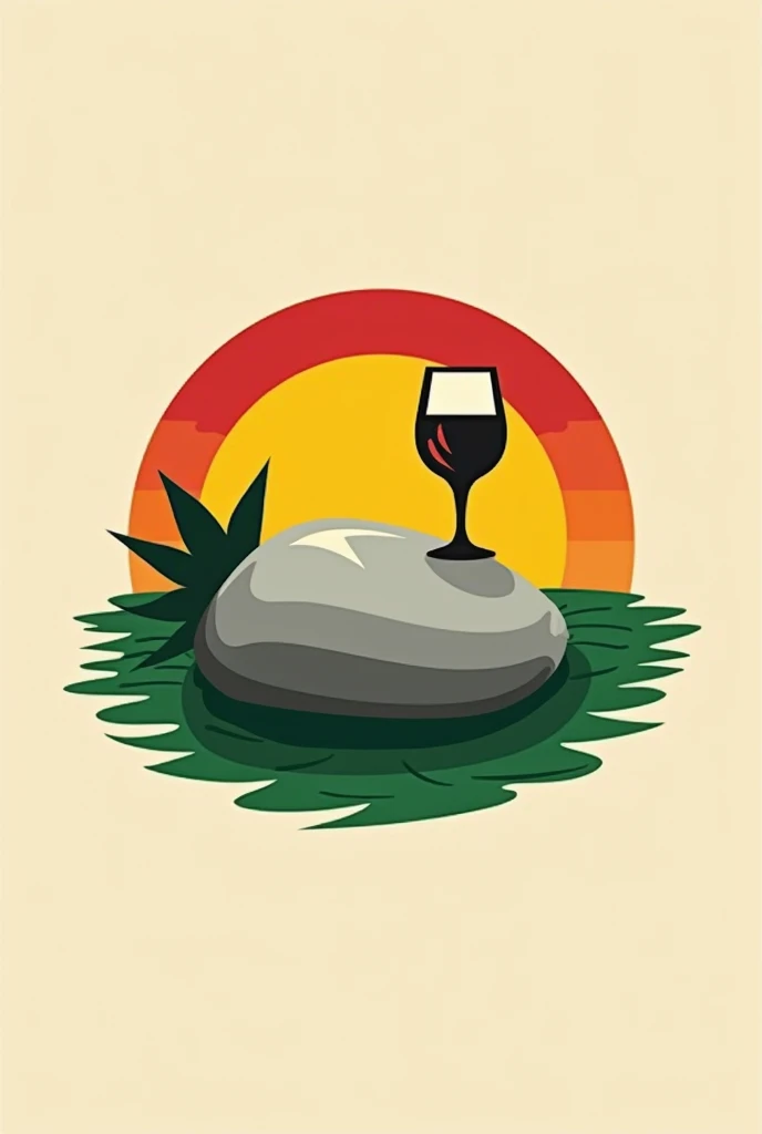 logo "peaceful stone"
Écriture reggae
Rouge jaune vert
Verre de vin