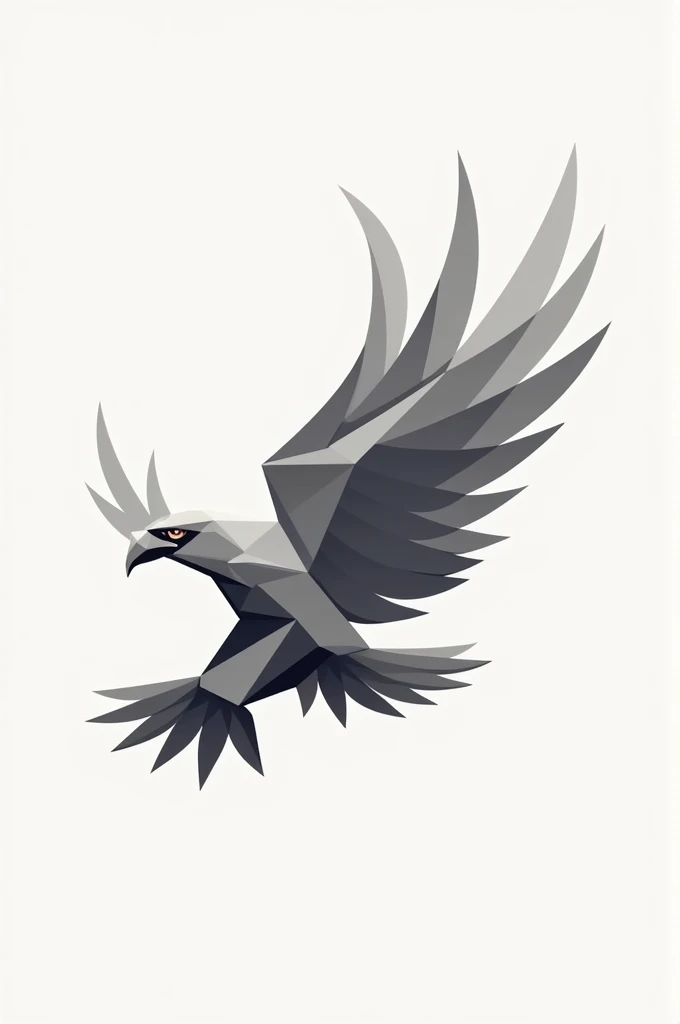 Logo of an eagle taking flight, made with geometric figures