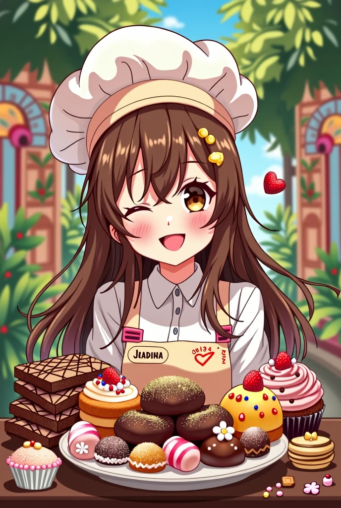 logo,Kizi, anime food, baking art, brigadiers frescas ao fundo, candies, Truffles, brigadiers, chocolates, candies finos, brownhair