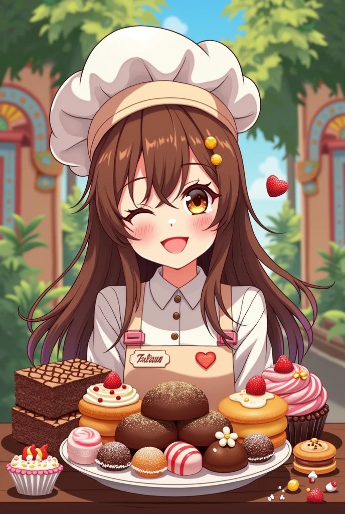 logo,Kizi, anime food, baking art, brigadiers frescas ao fundo, candies, Truffles, brigadiers, chocolates, candies finos, brownhair