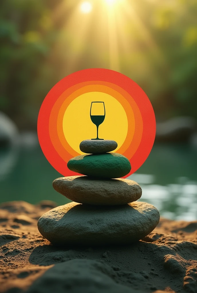 logo "peaceful stone" avec Écriture reggae
Rouge jaune vert
Verre de vin