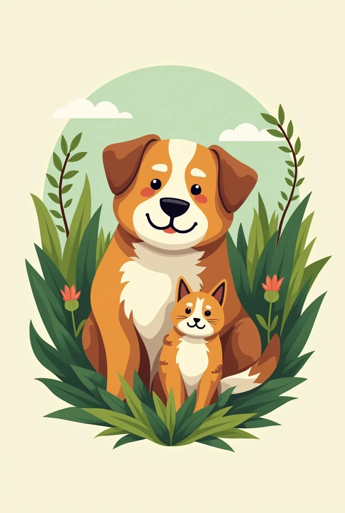 A logo referring to the care of nature with a pet