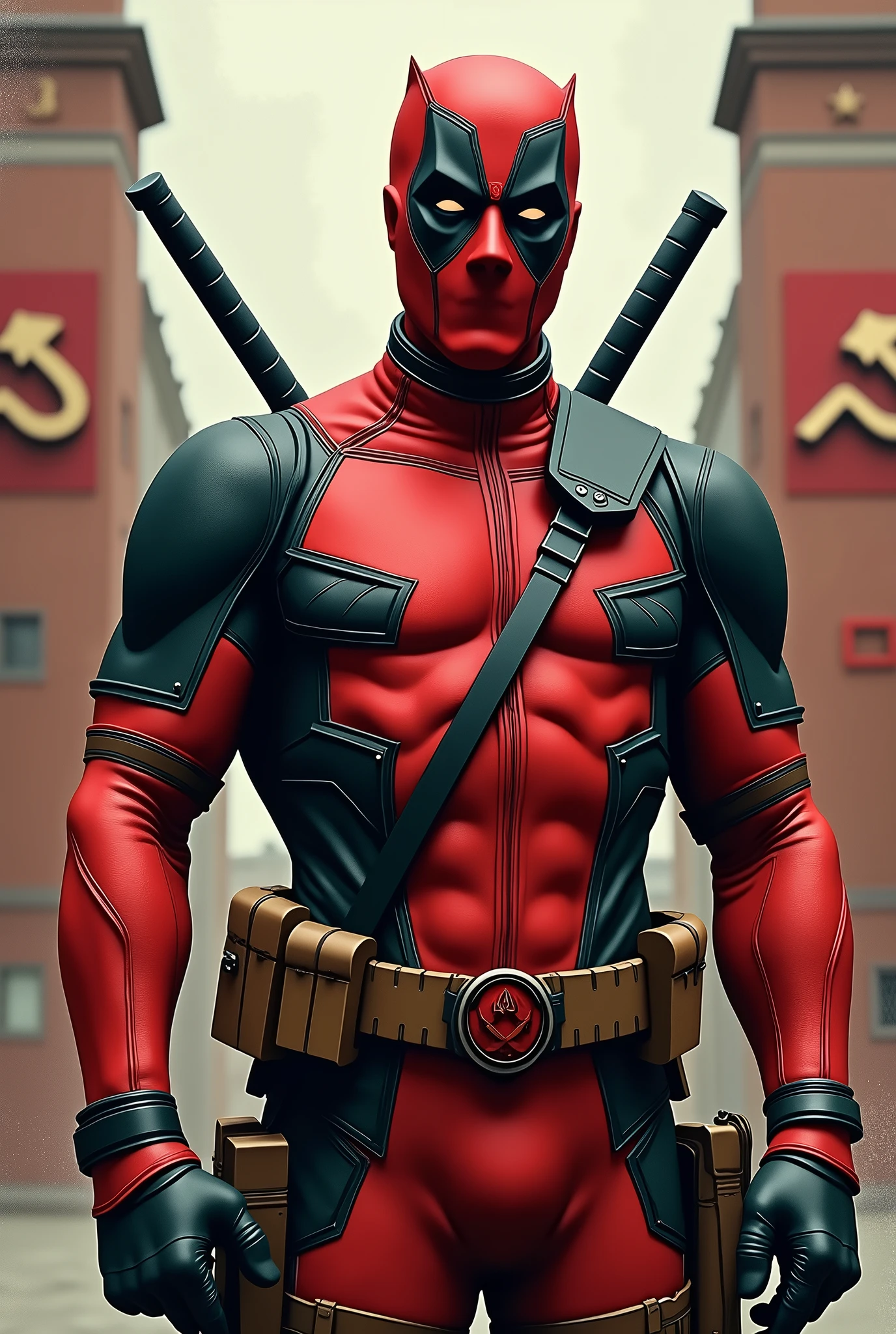 stalin dressed as deadpool