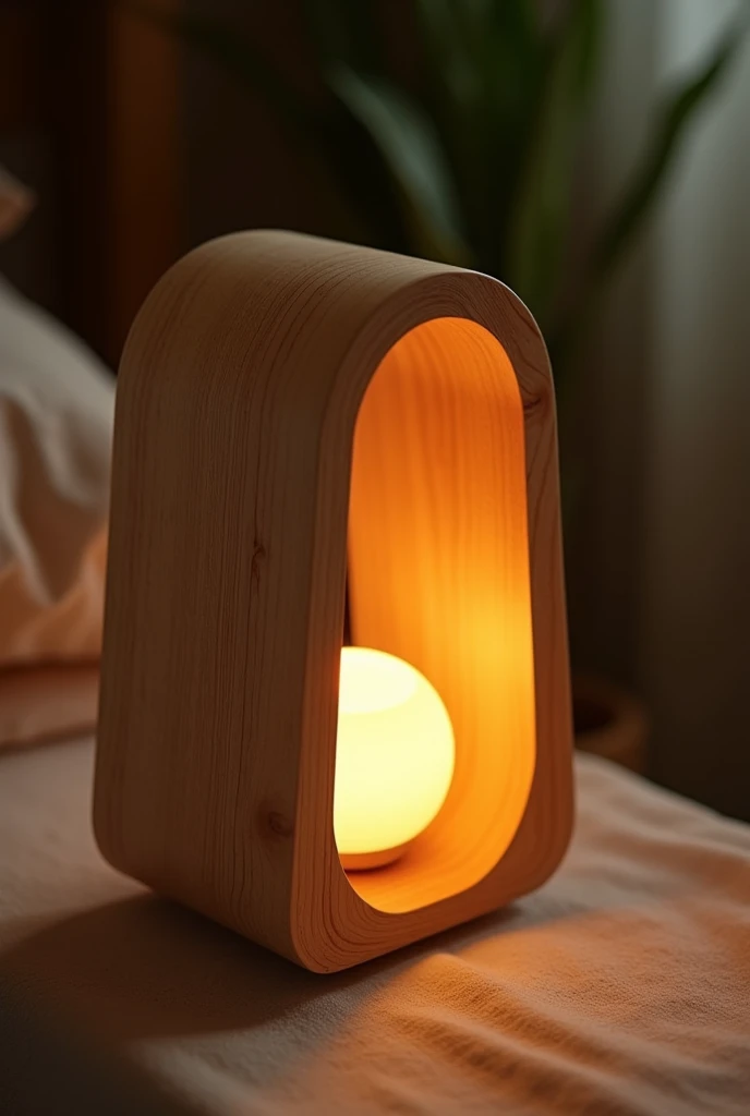 Wooden lamp that adapts to heart rate