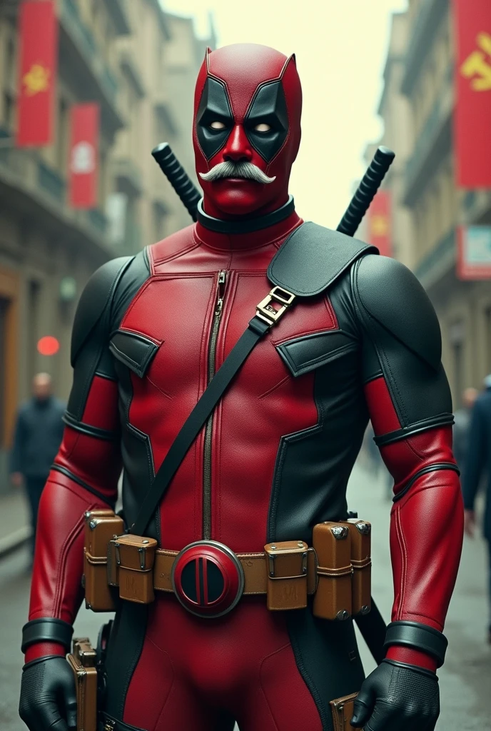 stalin dressed as deadpool sin mascara