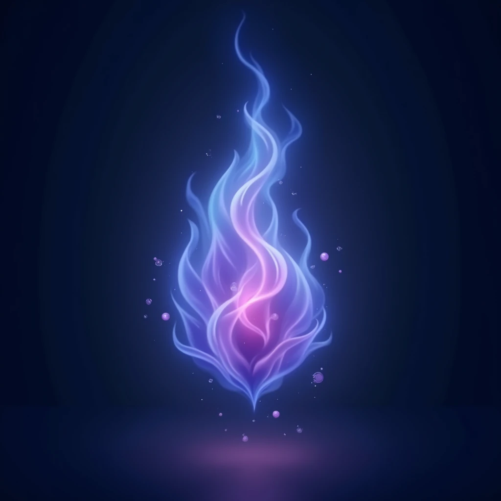 small flame of soft blue with deep purple