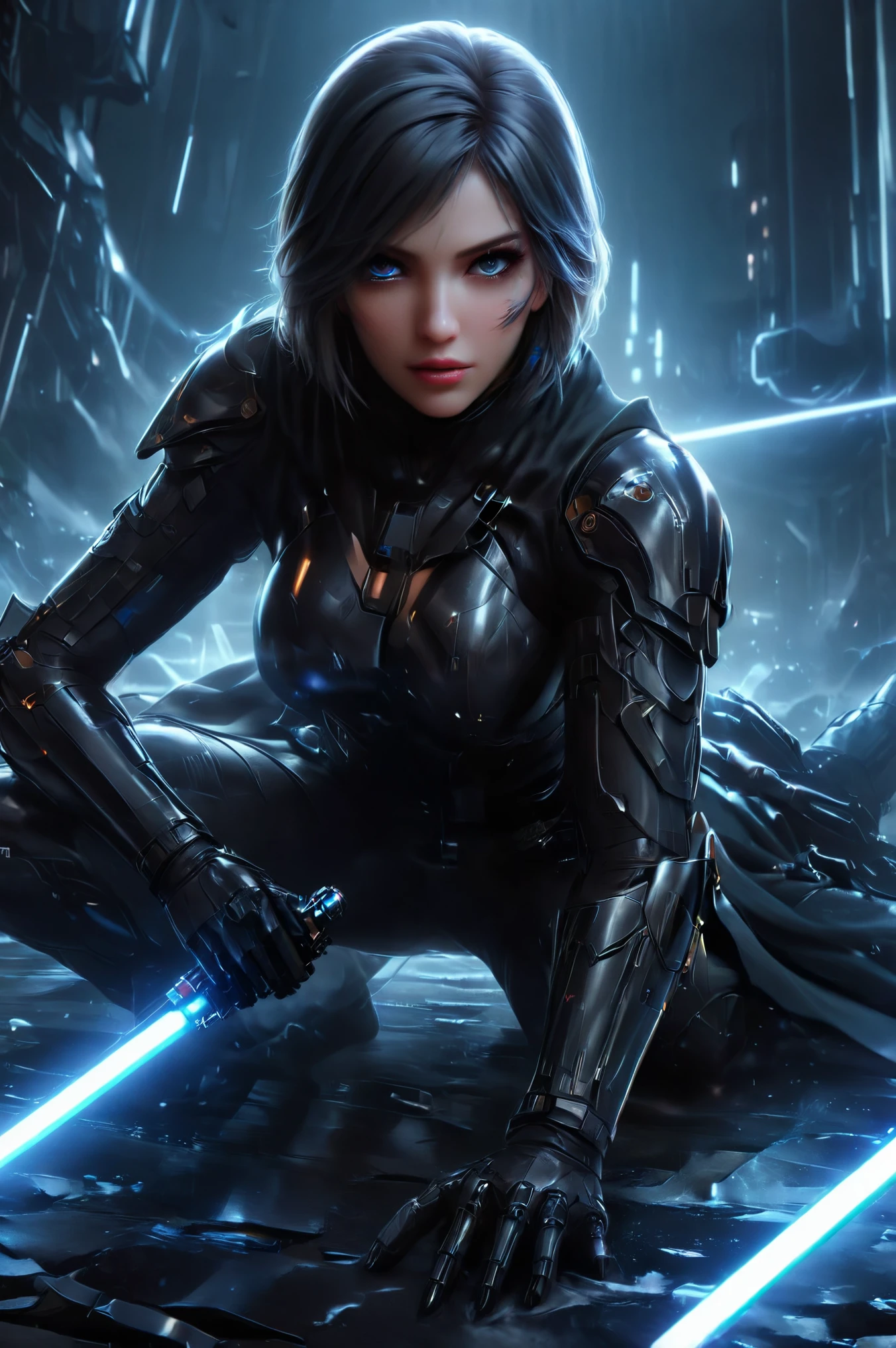 Techwear fashion breathtaking, natural light, dynamic angle, (anti-aliasing:1.2), elegant, soft scattered light, dramatic scene light saber . Futuristic, cyberpunk, urban, (tactical:1.23), sleek, dark, highly detailed digital painting, artstation, concept art, smooth, sharp focus, illustration, art by artgerm and greg rutkowski and alphonse mucha Seven of Nine
