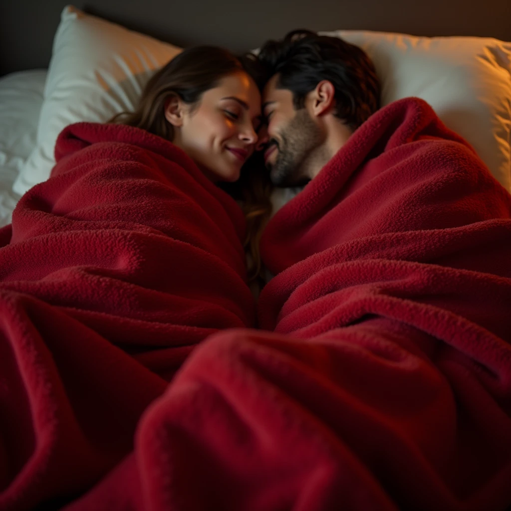 Plain blanket for couple 1.80x2.00 red