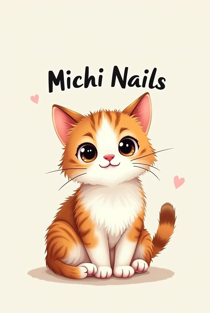 Logo for a nail salon called MICHI NAILS that also has a cat on it