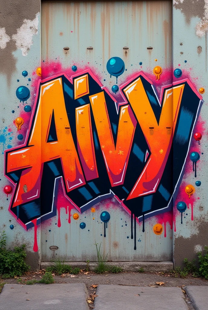 throw-up graffity for the name “Aivy”