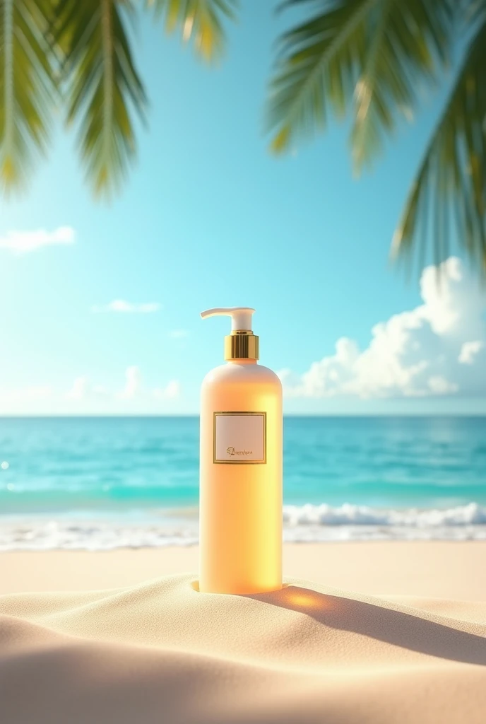 Make me the same lotion but without the woman, that the lotion appears like on a beach