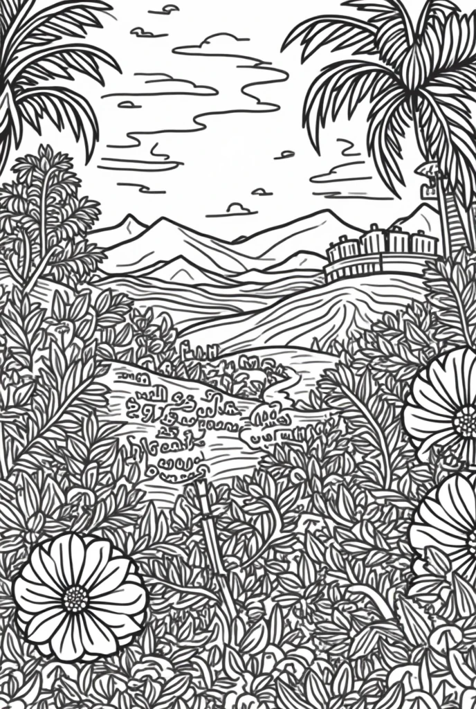 Image of all the national symbols of El Salvador to color 