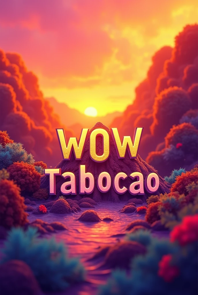 Image for Instagram page with a phrase on a colorful background "Wow TABOCAO "