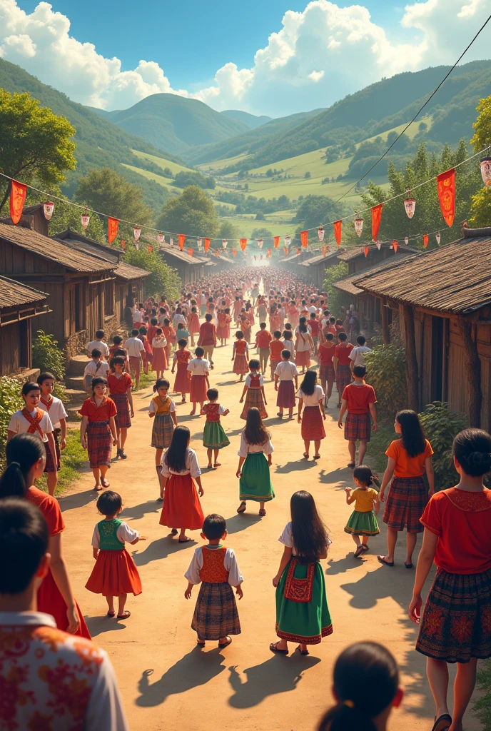 Image of a rural cultural event with young people and families.