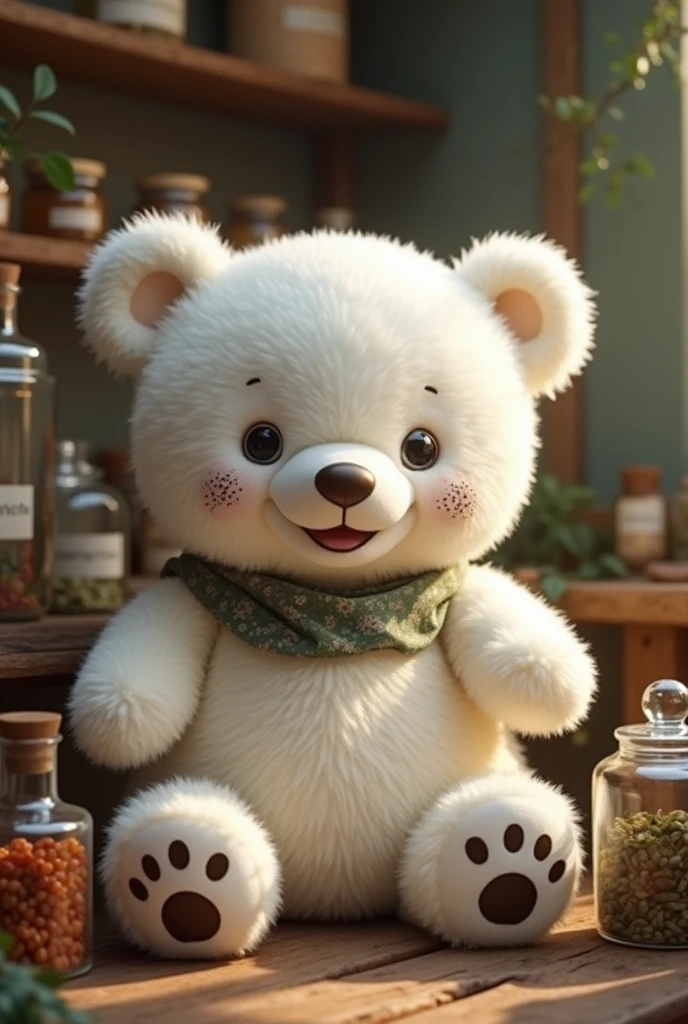 white bear、White、medicine、2 heads、stuffed toy