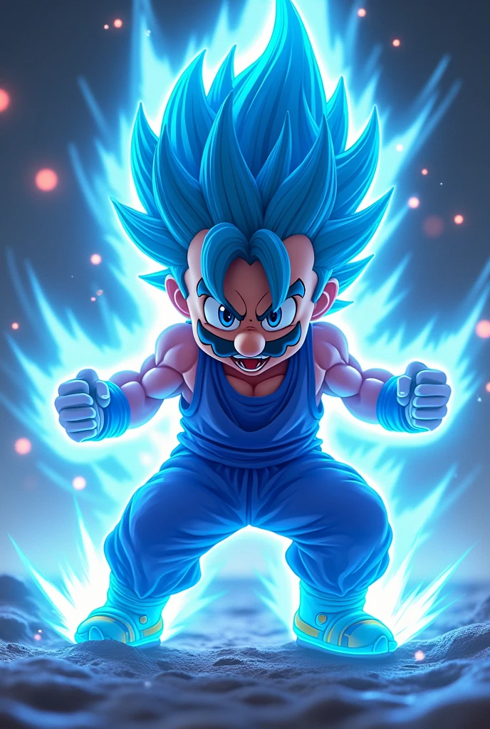 Super Mario super sayajin blue