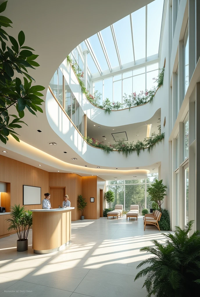 Remove beds and add reception, therapy rooms, a pantry and an office 