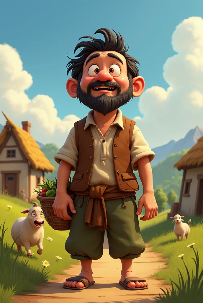 Animated peasant with various expressions