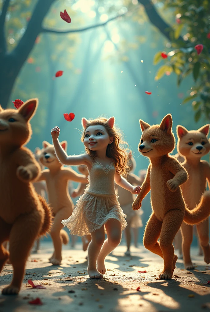 Dance like an animal, let’s go!
Move your body nice and slow,
Twist, turn, jump, and prance,
Join in the animal dance!