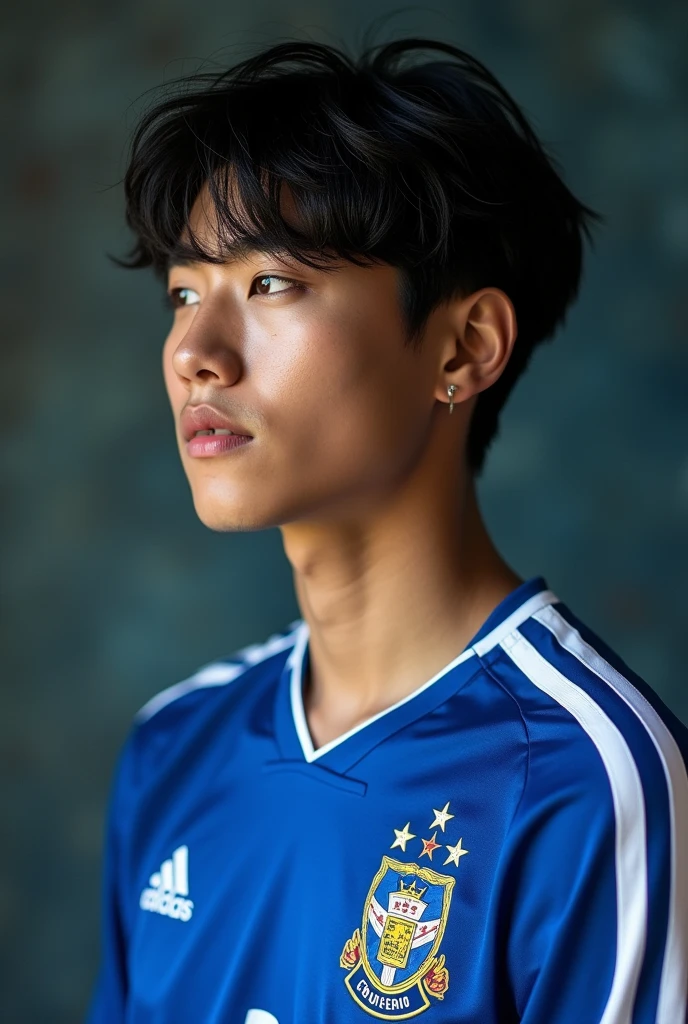 Namjoon(BTS) wearing a Cruzeiro Esporte Clube shirt 