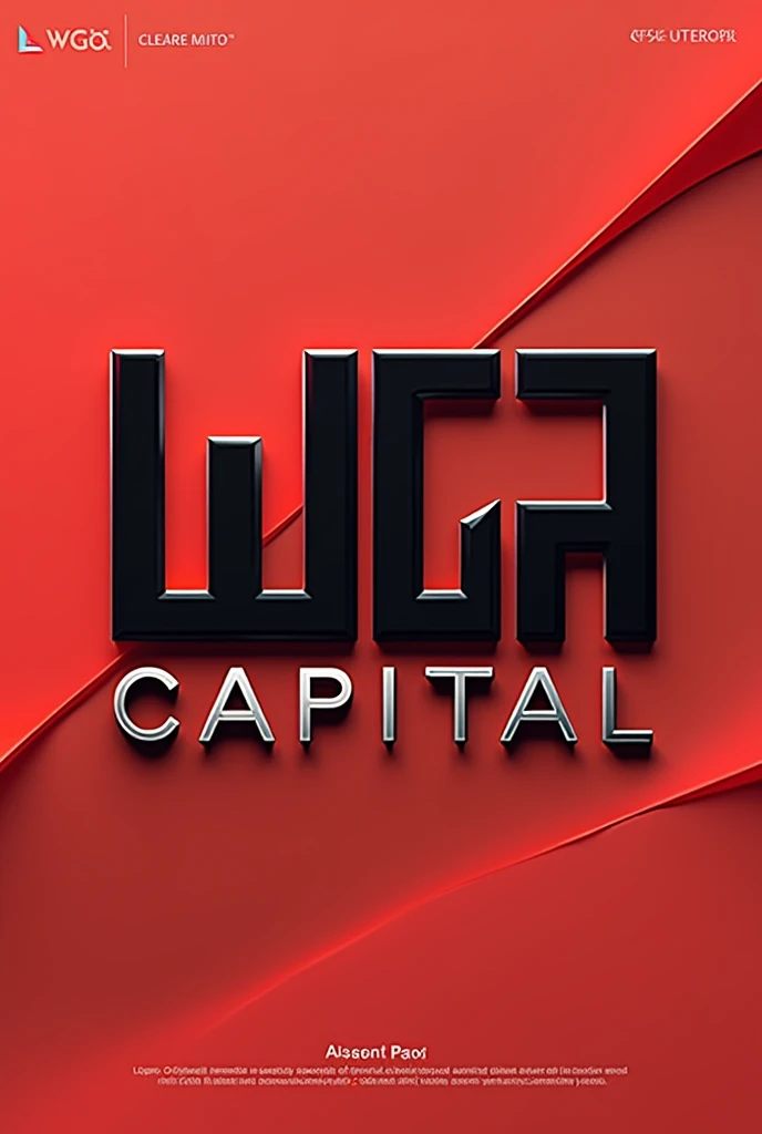 WGA capital logo, the wga on top and the capital below, with the colors red and black in the background, a modern and beautiful designer, modern and beautiful, the capital below. 