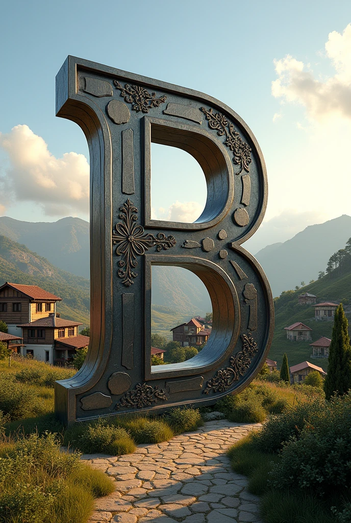Fresh Letter B like hollywood but on a big village 