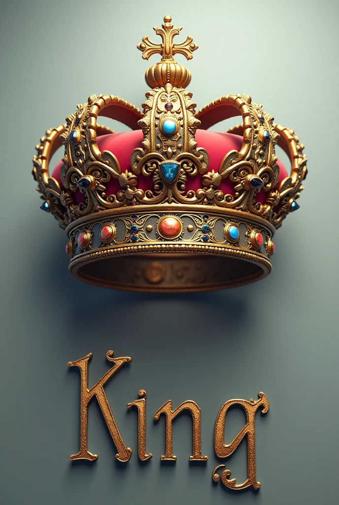 Give me a crown with too much design, Let it be unique and below it say king
