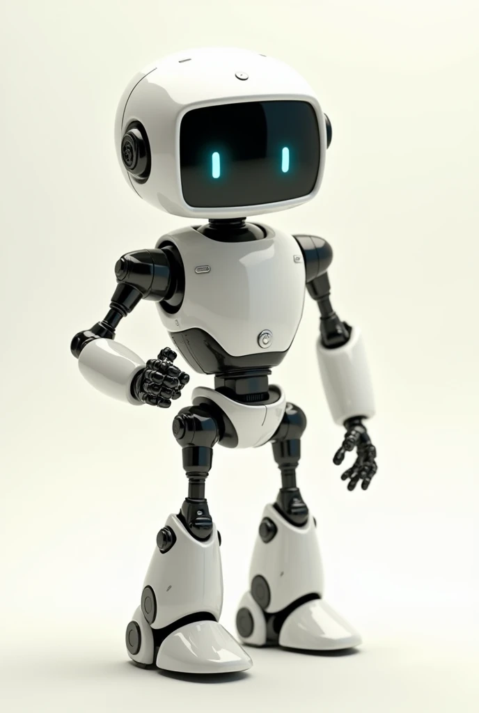 an animated drawing robot, to pretend that he is holding something with both hands