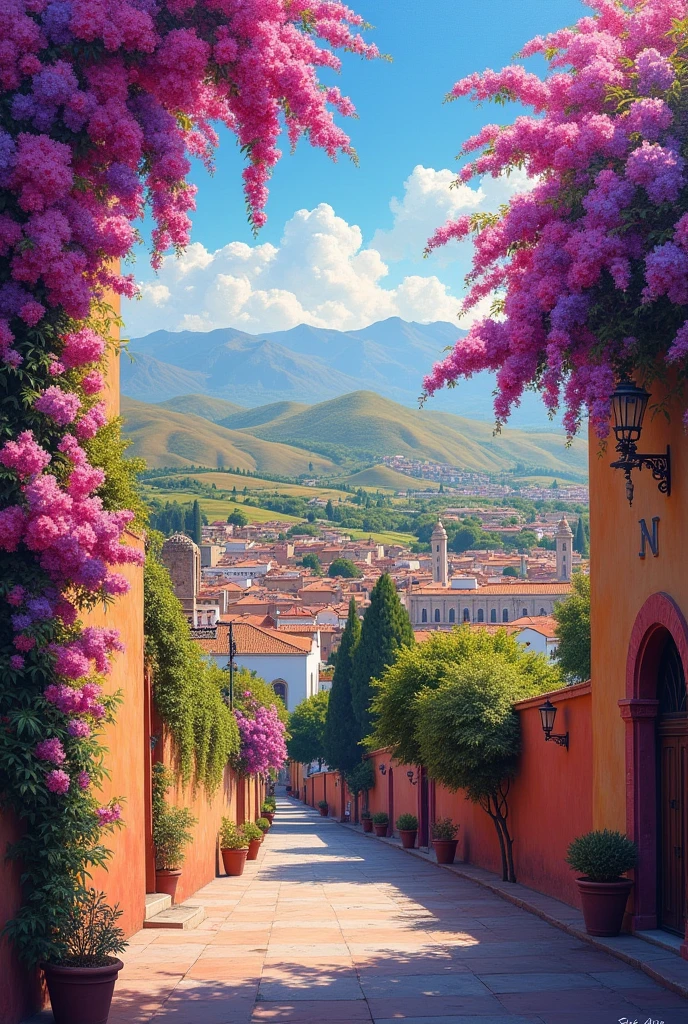 An original painting that I can do! That reflects the anniversary of the city of TACNA (Peru) that shows bougainvilleas