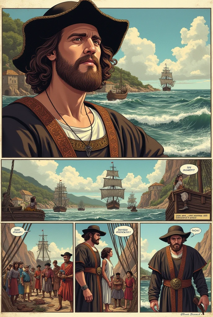 Create a Christopher Columbus comic with history