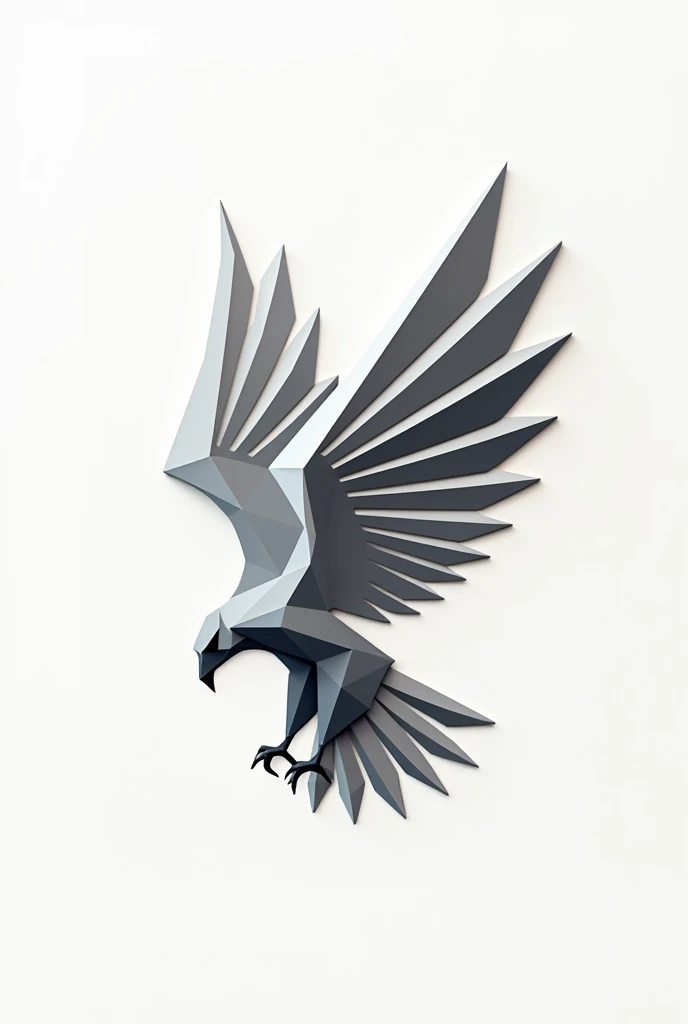 Logo of an eagle taking flight, made with geometric figures