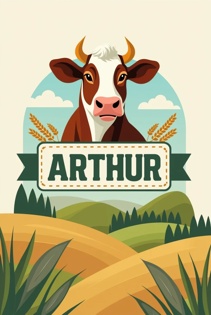 Make a logo for a company whose theme is cattle nutrition that uses Arthur in the name