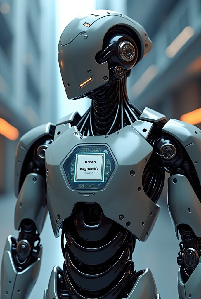A 3d wallpaper of a robot with an exynos chip in its chest