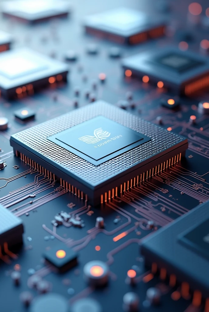 A 3D wallpaper of an exynos processor chip with peripheral vision