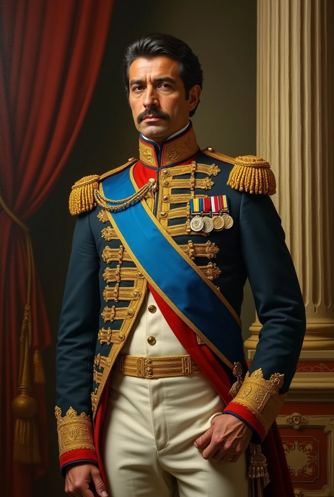 Edmundo Gonzalez in the costume of Simon Bolivar 
