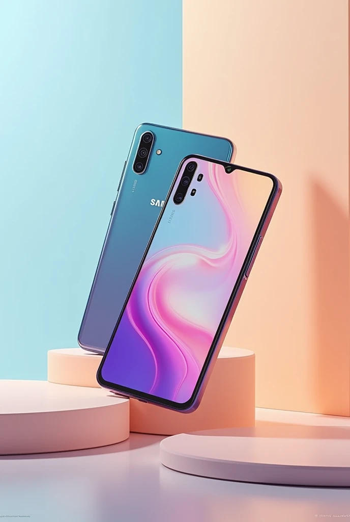 A 3d wallpaper of a Samsung Galaxy a54 cell phone