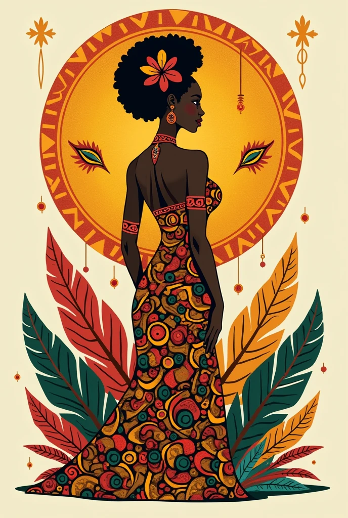 objective: Create a vibrant and culturally rich logo that represents the essence of "Maria Bonita Studio", a clothing store focused on African-based religions. The logo must integrate traditional elements of Afro-Brazilian culture, highlighting the mustard yellow palette. Studio