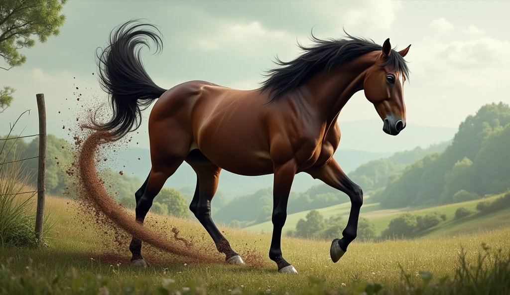 Horse pooping butt