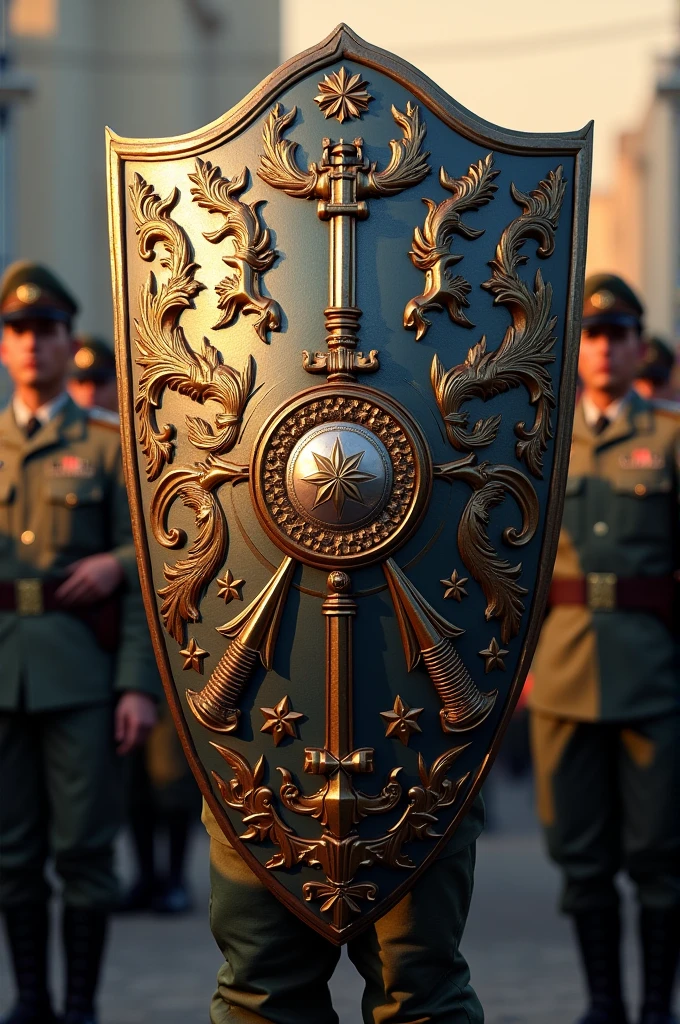 Shield that reflects honor and has to do with the armed forces