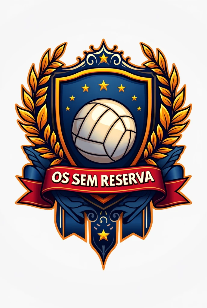 Coat of arms for a volleyball team with the name Os Sem Reserva