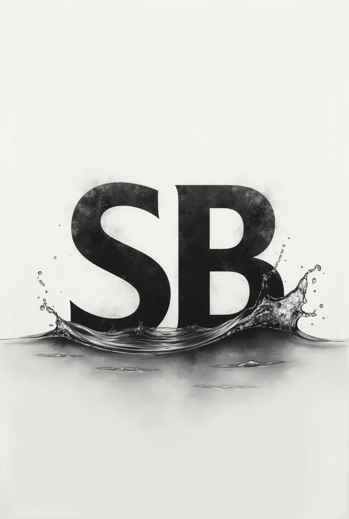 Create a logo for a project named SB related to water, with a little graphite 