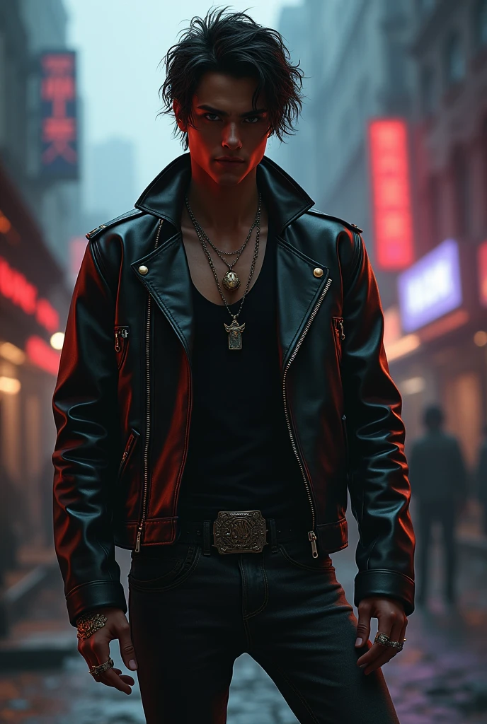 a young man with a rockstar style