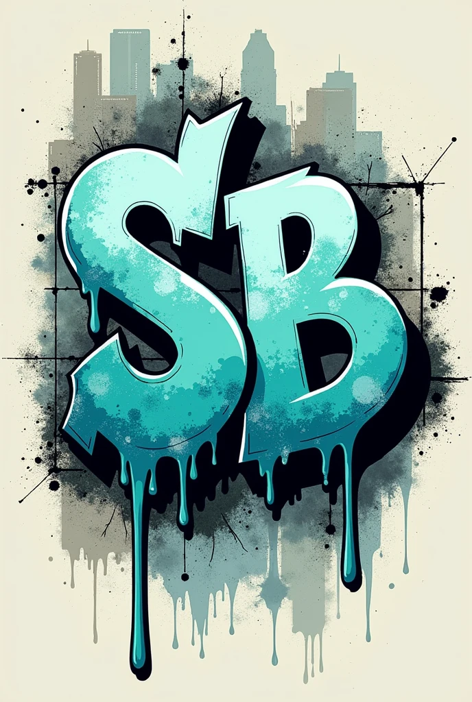 Create a street graffiti logo for a water-related project called SB