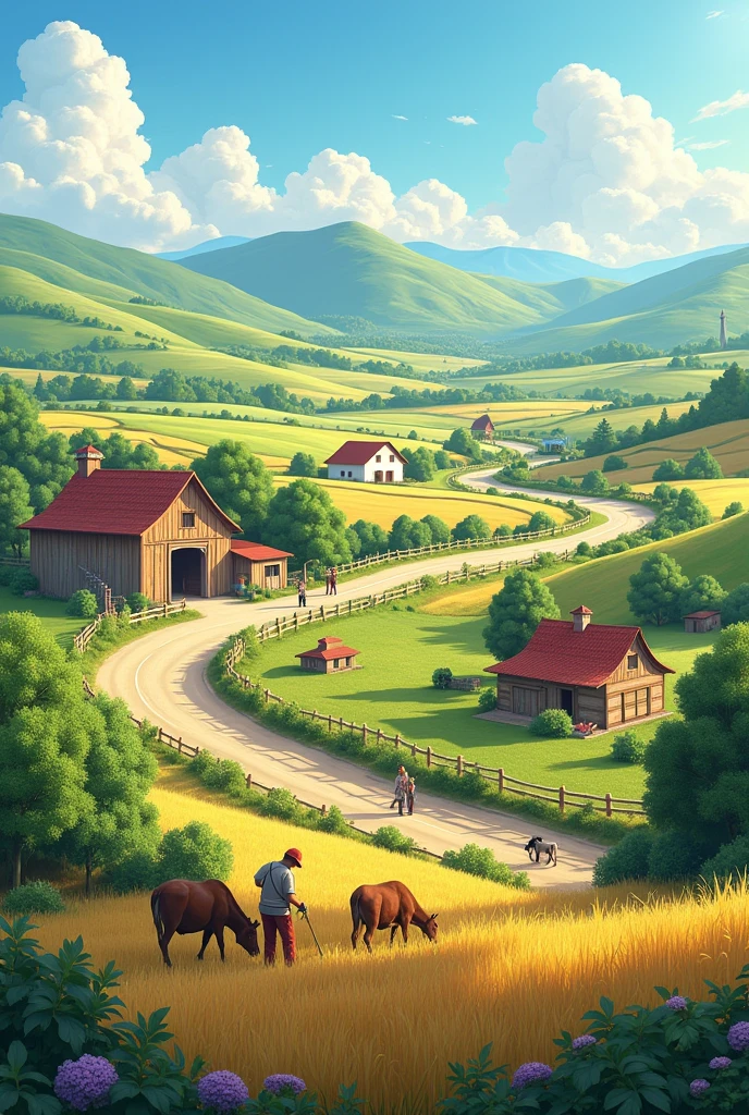 in the countryside, Economic development focuses on improving agricultural productivity, access to basic services and infrastructure. EXAMPLE: Agricultural modernization programs.