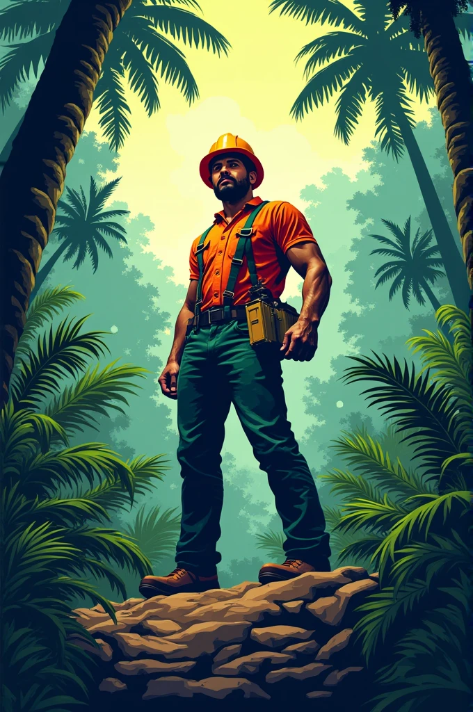 Generate a poster for an advertisement for a cement based on the jungle