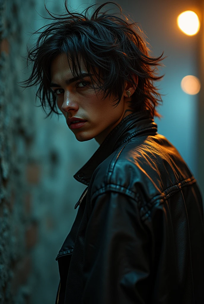 a young, rockstar-style man in profile