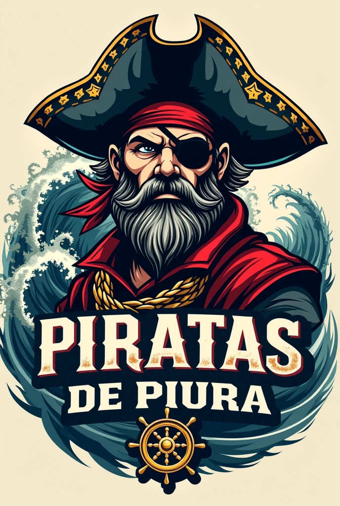 Create a logo for a football team with this name Piratas de Piura