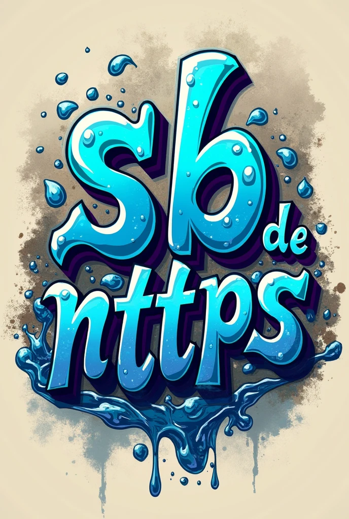 Create a graffiti logo for a project named SB de nttps related to water