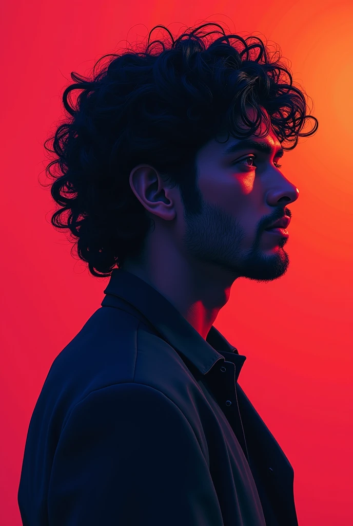 Profile photo of man in black gradient color man curly hair