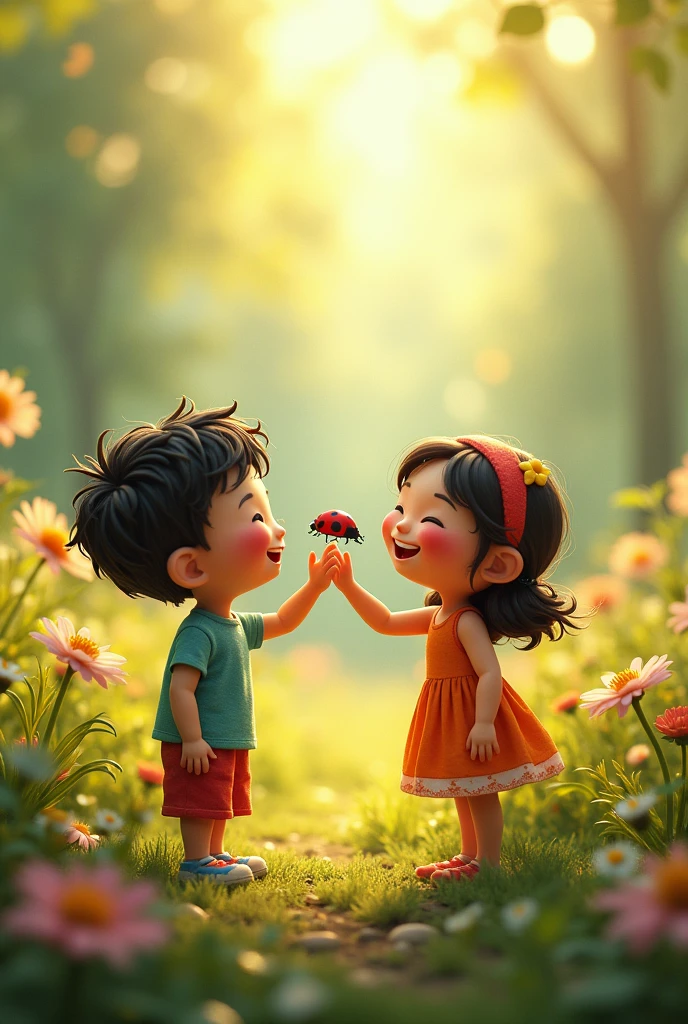 Joy of fun mind together with Ladybug